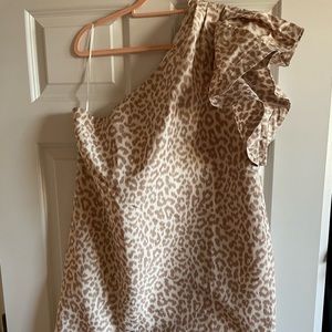 Animal print one shoulder J.Crew mini dress
